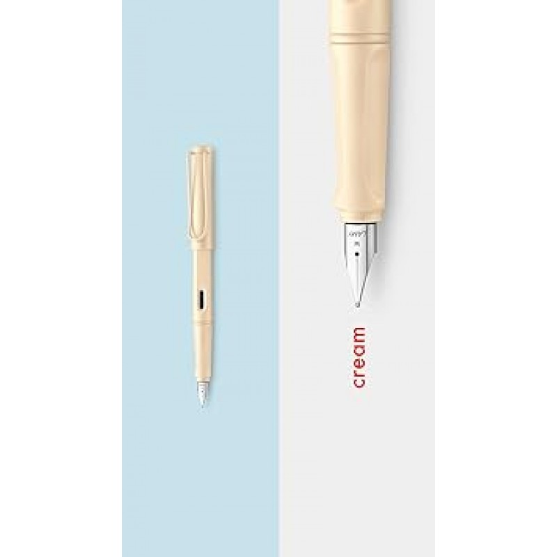 Lamy Safari Cosy 만년필 020 특별판 모던한 만년필 컬러 크림 인간 공학에 근거한 그립과 유행에 좌우되지 않는 디자인 펜촉 강도 F 스페셜 모델 펜촉 F 1개 팩