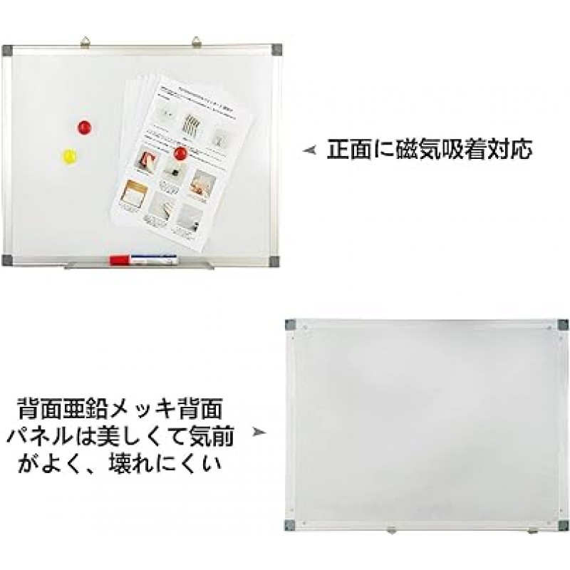 Putenahoto Perforated Free Mount Whiteboard, Wall Hanging, Magnetic Compatible, 알루미늄 프레임 Whiteboard, 메모 보드, 다양한 크기 옵션, 탈부착이 용이함, 도구 필요 없음, 벽을 손상시키지 않음, 다양한 벽에 적합, 유리, 세라믹, 90 x 120cm(35.4 x 47.2인치)(특허 출원 중)