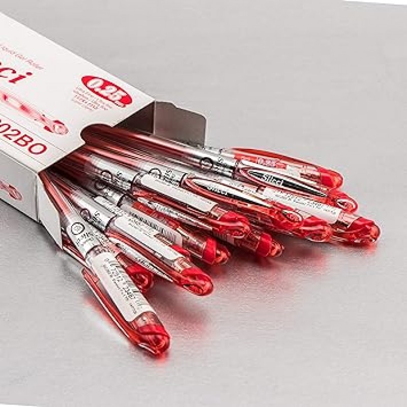 Pentel Arts Slicci 0.25mm 엑스트라 파인 포인트 젤 펜, 빨간색 잉크, 12개들이 상자(BG202-B), 12팩