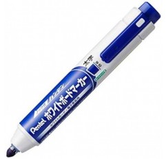 Pentel MWXN6M-C 접이식 핸디 드라이 지우기 마커, 플랫 팁, 브로드 포인트, 파란색 잉크, 10개 팩