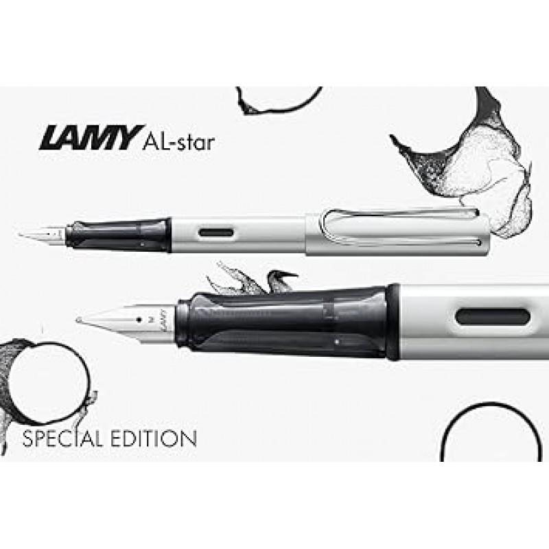 LAMY AL-스타 만년필, 2022년 한정 모델, 화이트 실버, (EF: Extra Fine Point)