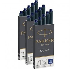 Parker 1950384 QUINK 카트리지 잉크, 파란색, 3박스 세트(5개들이 1박스)