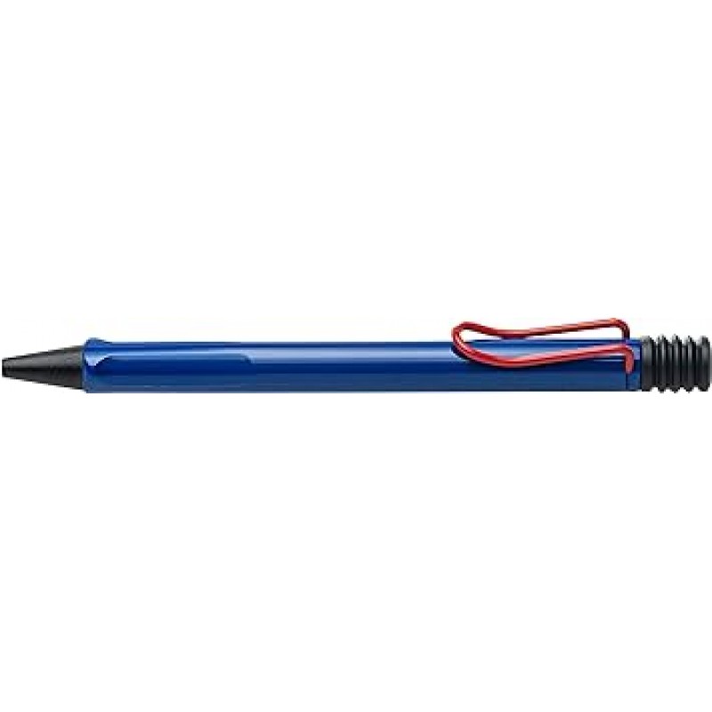 LAMY L214R 사파리 볼펜, 유성, 블루 레드 클립, 한정판