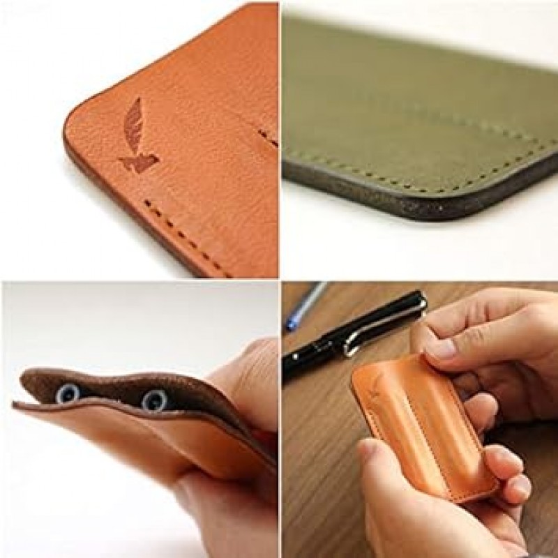 Wake Stationery Original Tochigi Leather 일본산 천연가죽 만년필 카트리지 케이스 롱타입용 브라운