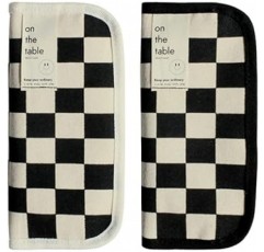 온더테이블 체커보드 펜케이스, 한글펜, 화장품, 파우치, 필통 (BLACK CHECKERBOARD)