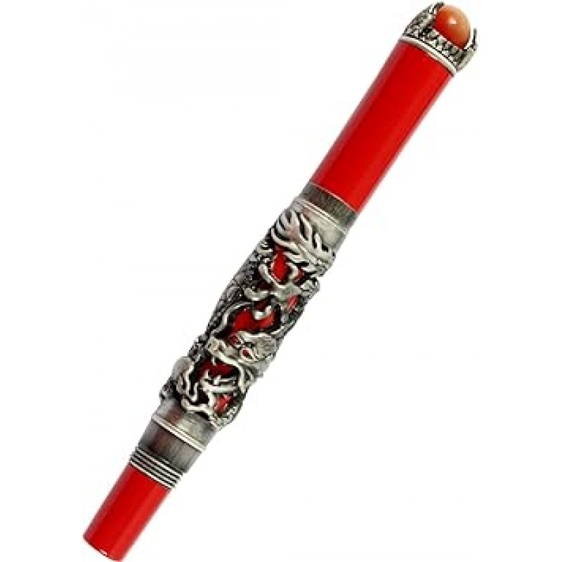 Gullor Jinhao antexi-kusiruba-doragonsutairu 3d Carved Pen, Red Pearl, midyiamupen , Red