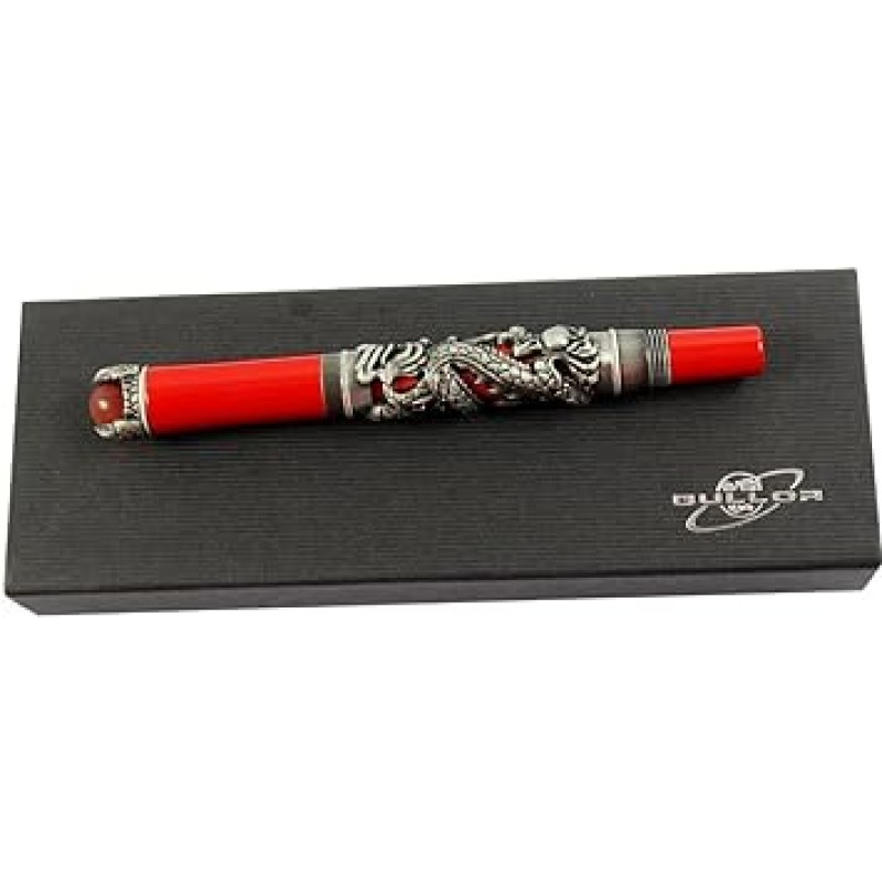 Gullor Jinhao antexi-kusiruba-doragonsutairu 3d Carved Pen, Red Pearl, midyiamupen , Red