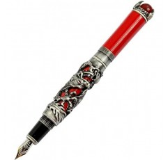 Gullor Jinhao antexi-kusiruba-doragonsutairu 3d Carved Pen, Red Pearl, midyiamupen , Red