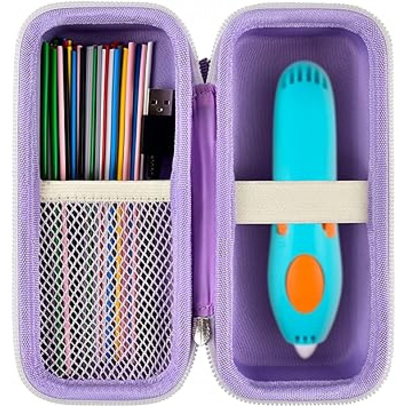 GWCASE 케이스 3Doodler Start+ Essentials 대응 3D 펜 세트 어린이용 3D 펜 수납 주최자 캐리 홀더 3D 프린트 펜용 플라스틱 리필 블리스터(박스만) 퍼플