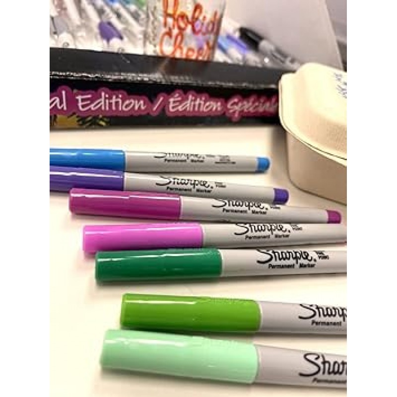 Sharpie 2158181 Sharpie 영구 마커, 오로라 팩, 30개 세트, F, 미디엄 포인트/UF, 엑스트라 파인 포인트