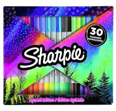 Sharpie 2158181 Sharpie 영구 마커, 오로라 팩, 30개 세트, F, 미디엄 포인트/UF, 엑스트라 파인 포인트