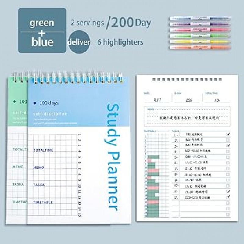 Notebook 100 Day Learning Planner A5 Spiral Schedule Planner To Do List 학생들이 50장*2을 뒤집을 수 있도록 완벽