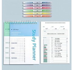 Notebook 100 Day Learning Planner A5 Spiral Schedule Planner To Do List 학생들이 50장*2을 뒤집을 수 있도록 완벽