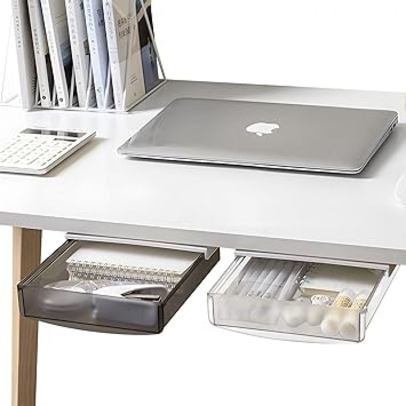 Boxalls Under Desk Storage Box, 개조서랍, 미니, 소품, 수납정리, 히든서랍, 책상밑, 소품, 접착서랍, 양면테이프포함, 블랙, 1개