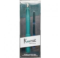 Kaweco 10002229 만년필, F, Fine Point, Pakeo Breezy Teal, 이중 사용, 블리스터