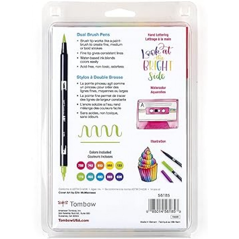 Tombow Dual Brush Pens 10/Pkg – 브라이트(병행수입품)