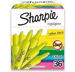 Sharpie 공식 형광펜 펜 마커 아트 일러스트레이션 영구 만화 드로잉 스케치 만화 장식 낙서 탱크 노란색 36pcs 크리스마스 카드 새해 카드