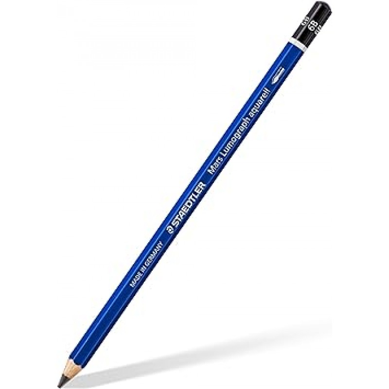 Staedtler Pencils, 6B, Mars, Lumograf Aquarel 수채화 연필, 수묵화, 12카운트(100A-6B*12)