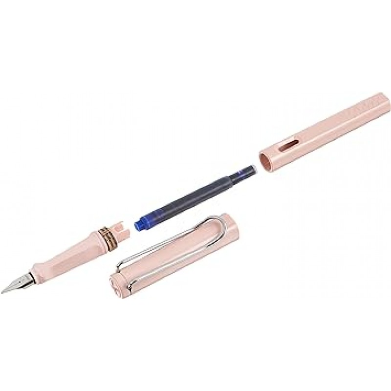 LAMY L36RS-F 만년필, F, 파인 포인트, 사파리, 파스텔, 파우더 로즈, 양용, 한정판