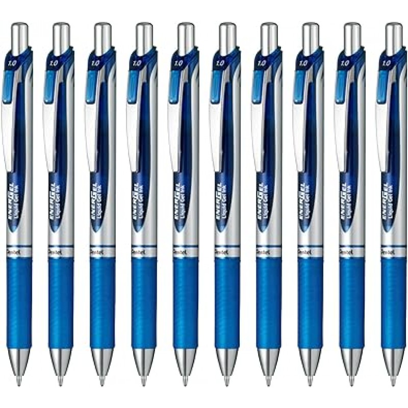 Pentel BL80-C EnerGel 잉크 볼펜, 1.0 파란색, 10개입