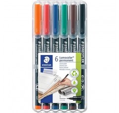 Staedtler Lumo Color 313 WP6 유성 펜, 초미세 필기, 6색