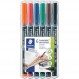 Staedtler Lumo Color 313 WP6 유성 펜, 초미세 필기, 6색