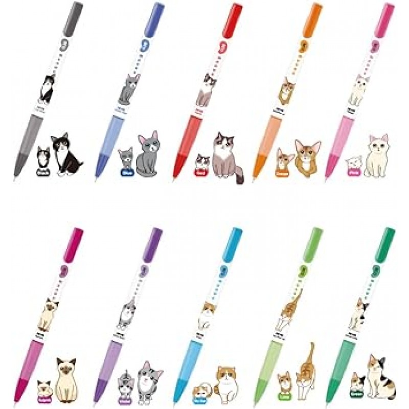 Xeno naong 스타일 고양이 캐릭터 컬러 볼 포인트 펜 0.5 MM – Pack of 11 펜