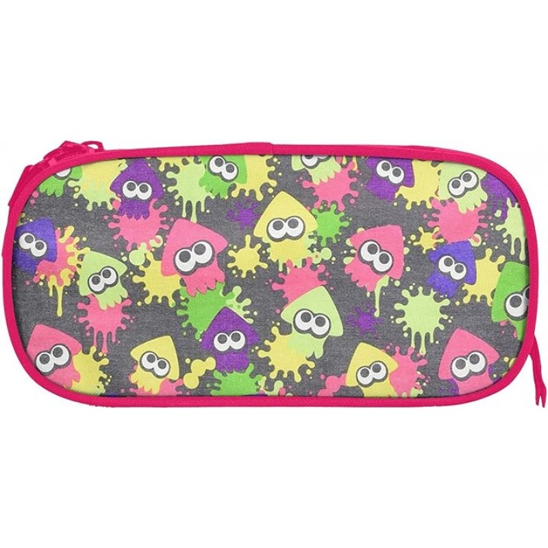 Splatoon 필통, 대용량, 더블 레이어 더블 지퍼 필통, 유행, 다기능, 귀여운 만화 펜 파우치, 인기있는 간단한 펜 케이스, 고등학교, 대학, 중소 학생, 학생을위한 완벽한 선물, 길이 21cm x 너비 10.5cm x 높이 5cm, 캐주얼