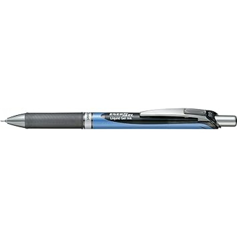 Pentel BLN75-A EnerGel 잉크 볼펜, 검정, 10개 세트, 0.02인치(0.5mm)