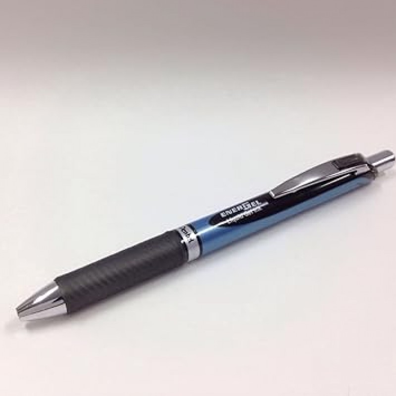 Pentel BLN75-A EnerGel 잉크 볼펜, 검정, 10개 세트, 0.02인치(0.5mm)