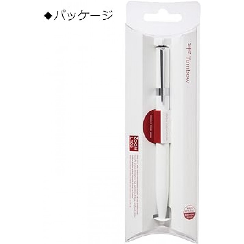 Tombow Pencil ZOOM L105 FLB-111G 유성 볼펜, 0.02인치(0.5mm), 흰색