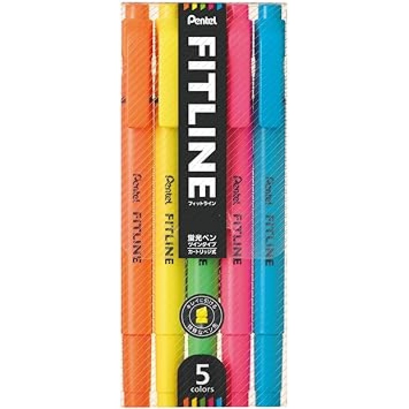 Pentel SLW11-5 형광펜, Fitline 5색, 5팩