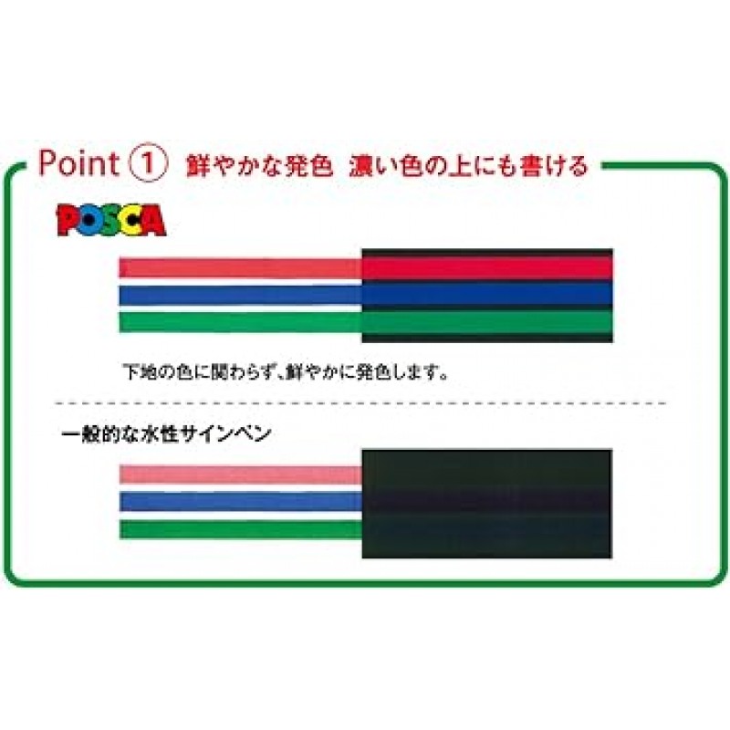 미쓰비시 연필 포스카 PC3M.54 수성 펜, 파인 포인트, 라운드 팁, 라이트 오렌지, 펜 10개