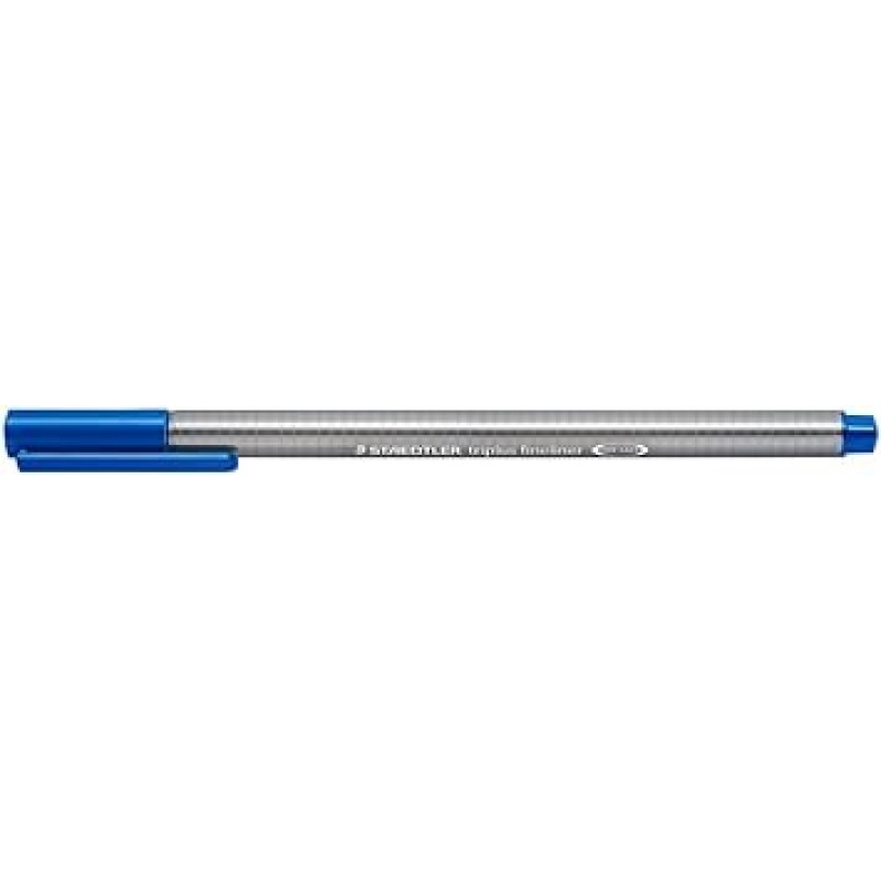 Staedtler 334-3 Triplus Fineliner 미세 필기용 펜, 10개들이 상자(파란색)