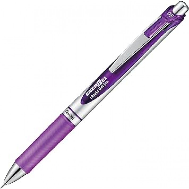 Pentel BLN75Z-V EnerGel 잉크 볼펜, 0.02인치(0.5mm), 한정판 바이올렛, 10개