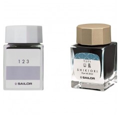 (세트 구매) Sailor Ink Workshop 13-6210-123 만년필, 병 잉크, 염료, 0.7 fl oz(20 ml) 및 13-1008-207 만년필, 병 잉크, Four Seasons Weave, 16 Night Dream, Mountain Bird