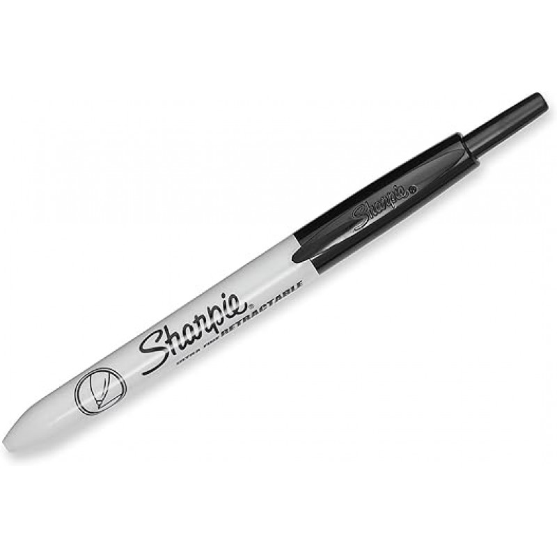 [ – ] Sharpie Retractable Ultra Fine Point Permanent Marker 1735791 – Parent [병행수입품] , 블랙