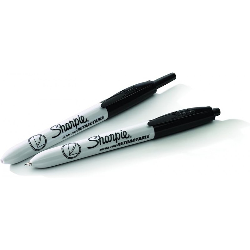 [ – ] Sharpie Retractable Ultra Fine Point Permanent Marker 1735791 – Parent [병행수입품] , 블랙