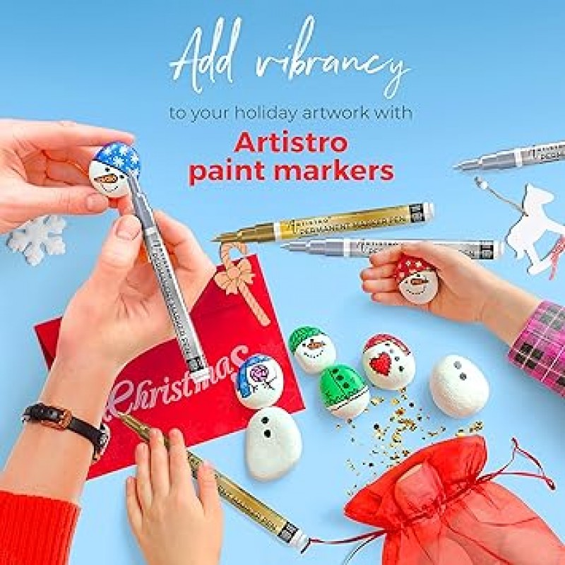 Gold & Silver Paint Pens 골드 & 실버 페인트 펜 잠금 페인팅 돌 금속 세라믹 도자기 도자기 유리 나무 천 직물 캔버스 유성 12 개 세트 페인트 마커 매우 0.7mm