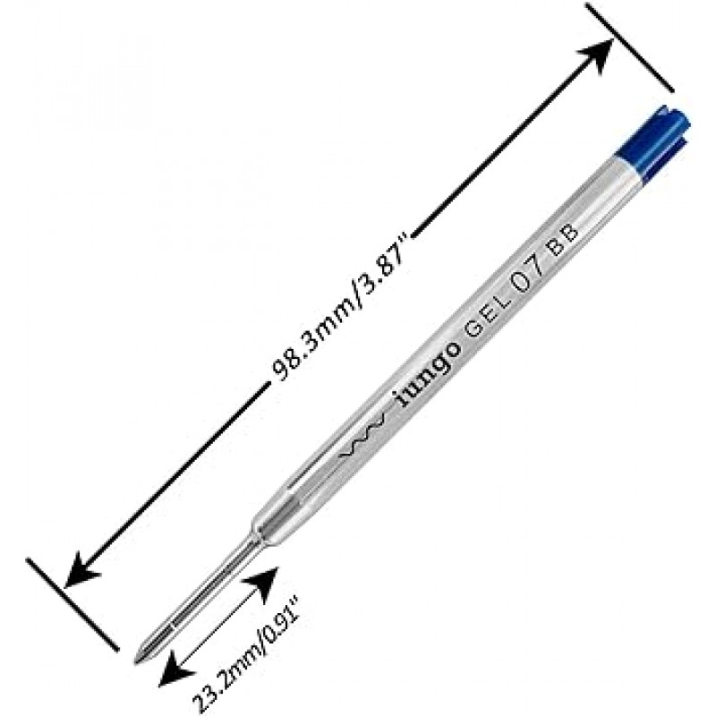 호환 가능 PARKER 젤 잉크 볼펜 리필 메탈 G2 리필 Parker Jetstream Prime Pelican Fibercastel Romeo Visconti Montegrappa Monteverde Staedtler Delta Fisher KAWECO iungo(메탈 블루 블랙 0.5mm 10개 팩)
