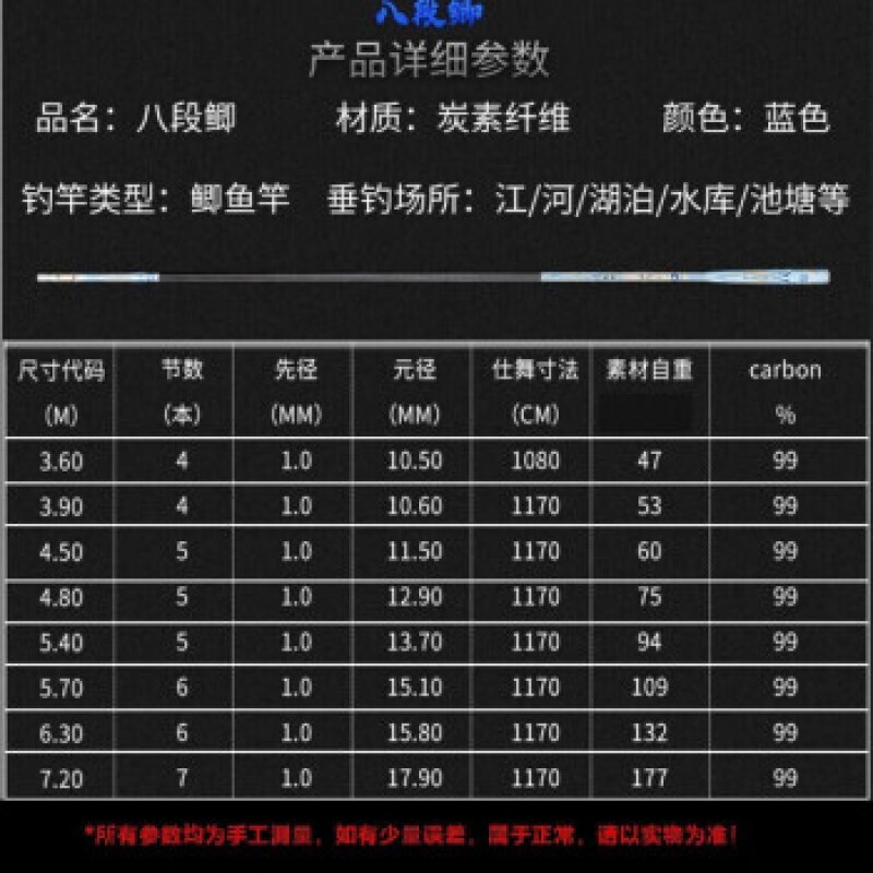 보패룡 낚싯대 8단 붕어, 붕어대, 가볍고 단단한 카본 28단 조절 낚싯대, 테이블 낚싯대, 핸드 낚싯대, 얇은 낚싯대, 낚싯줄, 4.8미터 + [무료 금속 낚싯대만 해당]