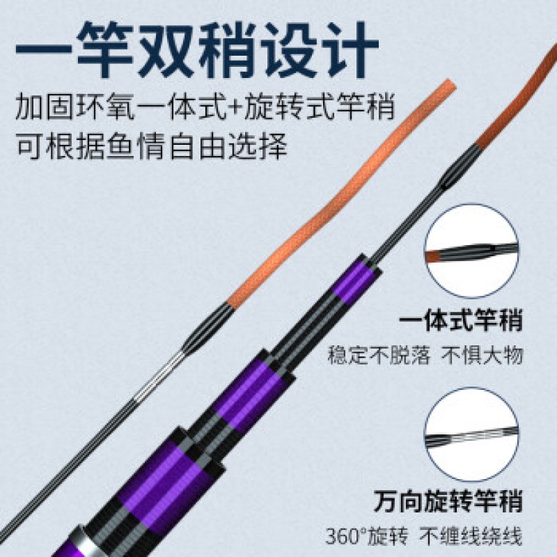 Shangshui Yuyuan 낚싯대 손 막대 초경량 및 초경질 탄소 손 막대 연대 낚싯대 28 조정 4H4.5 미터 세트