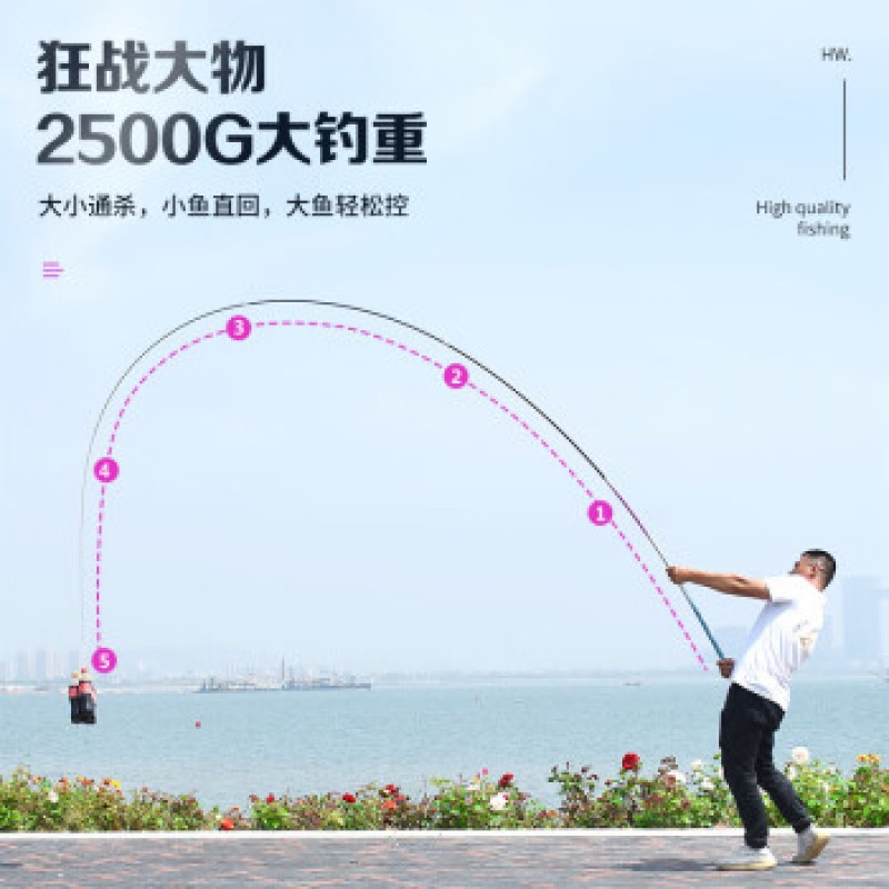 ROBINSON 로빈슨 Qingjiang 낚싯대 핸드로드 6.3 미터 초경량 및 초경량 낚싯대 28 톤 카본 테이블 낚싯대