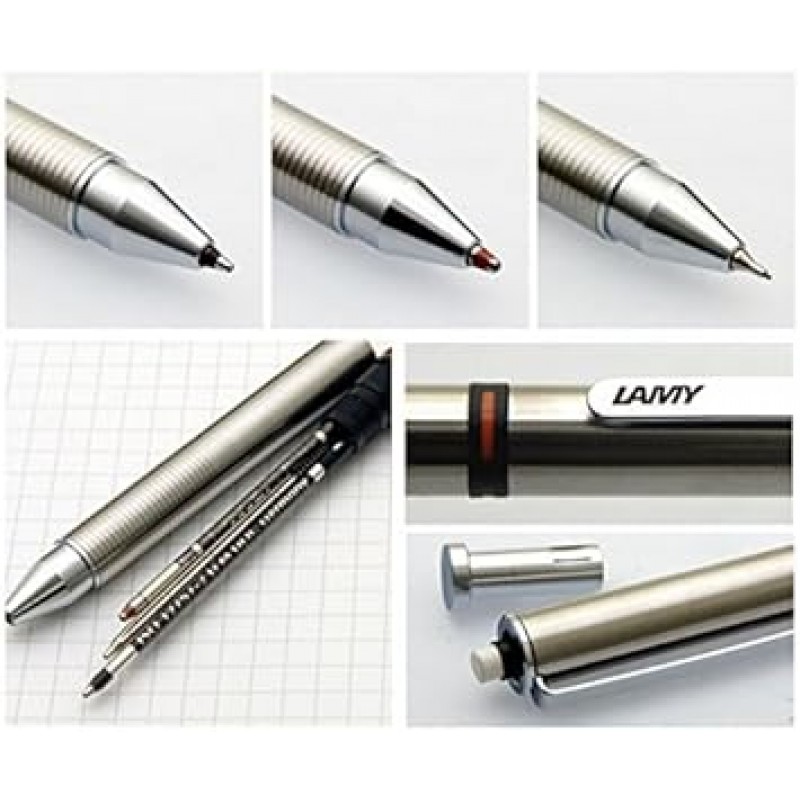 LAMY [라미] Lamy st tri pen 연필 0.5 mm +볼펜, 마커 9735 Model 745 Tri-pen 실버 병행수입[병행수입품]