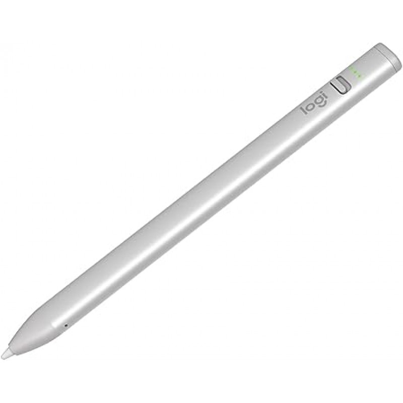 Logitech Crayon iP11SL 디지털 연필, 고속 USB-C 충전, iPad 10세대, 2018년 이후 iPad 시리즈와 호환, 실버, 7시간 배터리, iPad / iPad Pro / iPad Air / iPad Mini와 호환