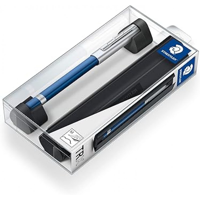 Staedtler 476TRX3M TRX M 만년필, 중간 점, 삼각형 샤프트, 케이스 포함, 파란색