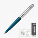 Parker 2123510Z 리필 및 메시지 카드, Parker 51, 청록색 CT, 고급 브랜드, 선물용 공식 한정판 볼펜 세트
