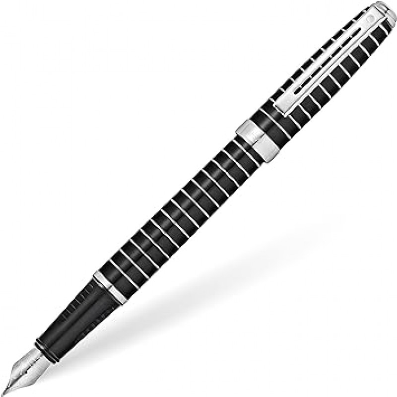 Sheaffer Prelude Black Racker 수평선 각인 미디엄 펜촉 만년필