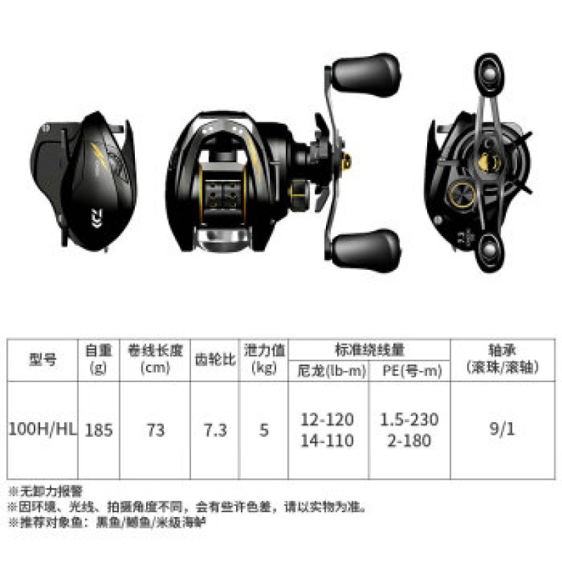 DAIWA 23 신형, 원 히트 팬 물방울 장거리 루어 릴 블랙 배스 팁 만다린 피쉬 릴 왼손형 100H/HL