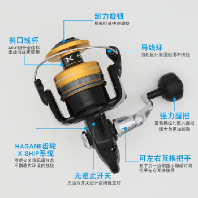 SHIMANO SOCORRO SW 물레 바다 낚시 보트 낚시 철판 거대 거대 낚시 릴 낚시 릴 SW8000 속도비 4.9:1